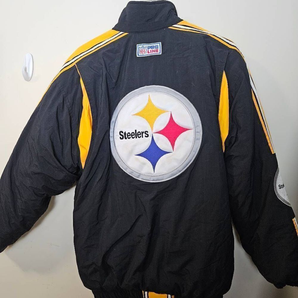 Vintage 90's Starter Pro Line Pittsburgh Steelers Zip Up Winter Jacket Men's Med